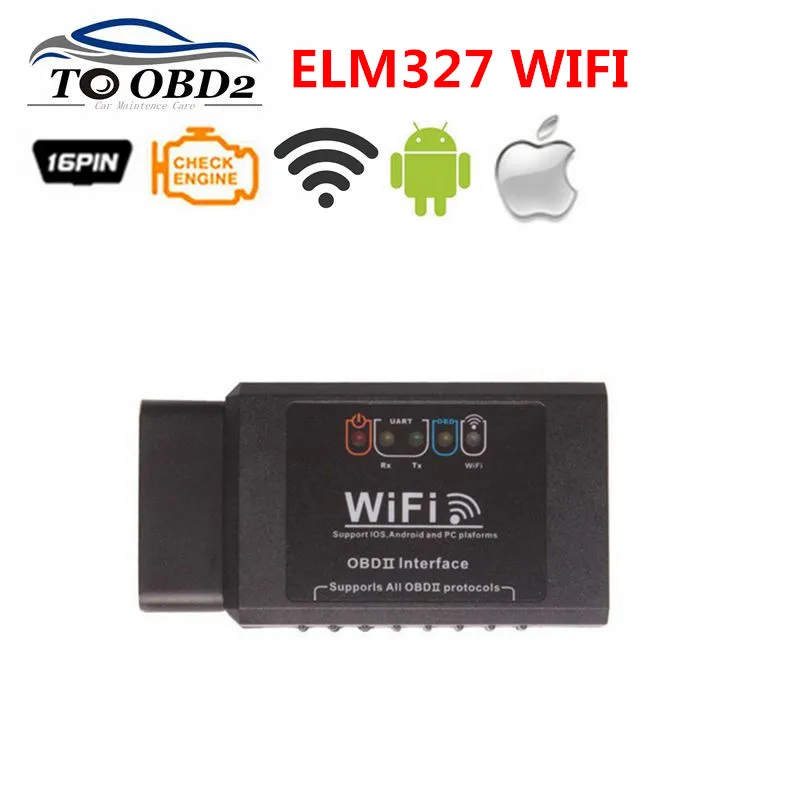 

V1.5 ELM327 Car WIFI OBD 2 OBD2 OBDII Scan Tool Foseal Scanner Adapter Check Engine Light Diagnostic Tool for iOS & Android