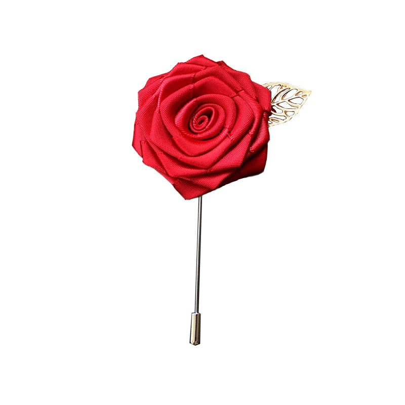 

Fashion Handmade Ribbon Flower Brooch Pin Men Lapel Pins Collar Pins Suit Corsage Wedding Boutonniere Party Women Men Brooches