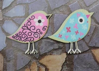 100pcs large cute bird in love wooden cabochons pendants for diy jewelry scrapbookbagscrafts 54mm wood bird decorative