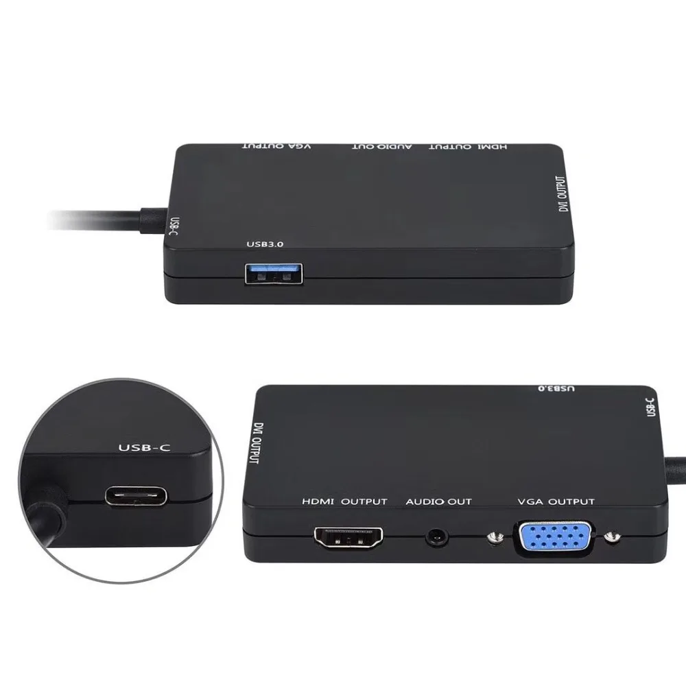 PUZHIJIE displayport к hdmi USB C HDMI DVI VGA Аудио адаптер|Кабели HDMI| |