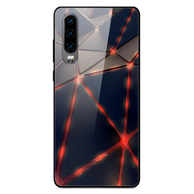 23 Чехол H для huawei P30, жесткий стеклянный чехол для телефона huawei P30 Pro P30Pro, Мягкий бампер, закаленное P 30, пространство для Huawe P30 - Цвет: 23