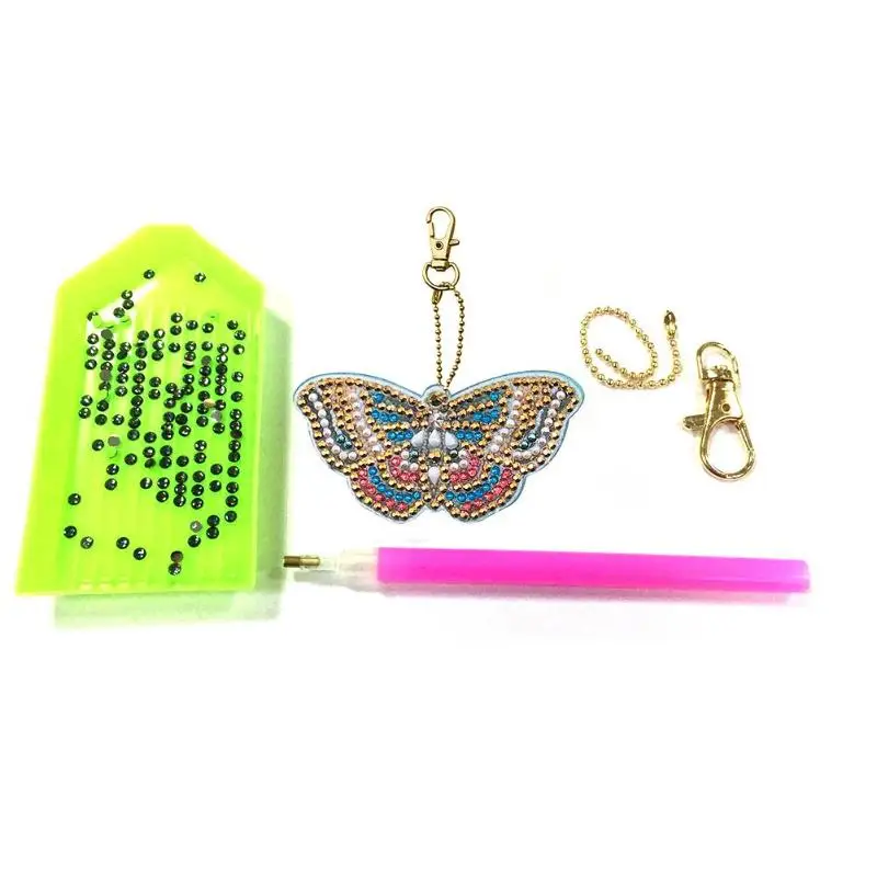 

5pcs DIY Full Drill Diamond Painting Special Shaped Butterfly Diamond Painting Women Girl Bag Key Chain Jewelry handmake gifts