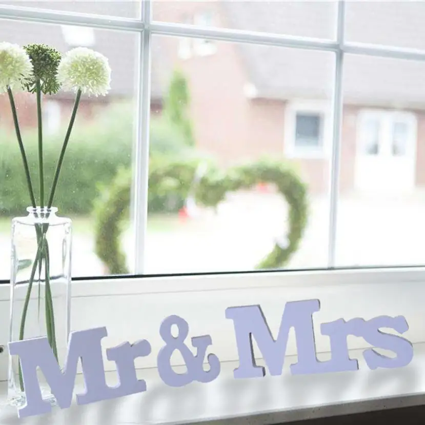 Украшение для стола MR & MRS деревянные буквы свадьбы реквизит 11 18|Статуэтки и