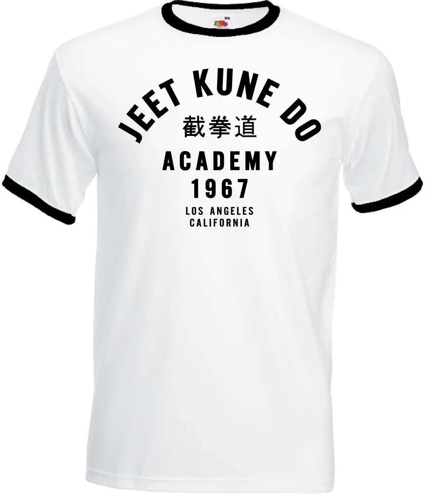 Jeet Kune Do Academy Мужская Боевая футболка Брюс Ли Gymer горячая Распродажа летняя повседневная мужская дешевая рубашка хорошего качества онлайн - Цвет: Белый