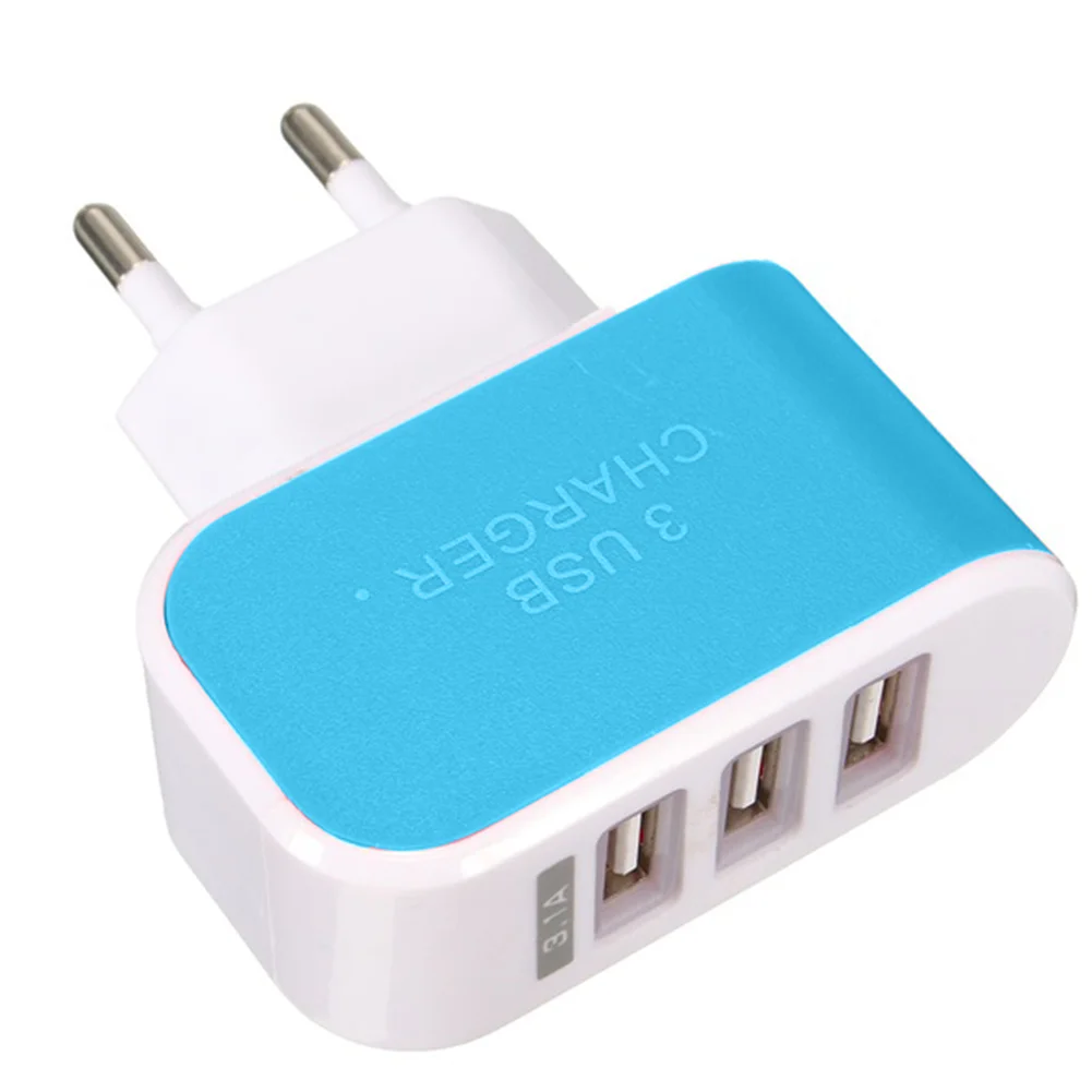 5V 3.1A 3 usb порта настенное зарядное устройство адаптер для iPhone 5 6 для samsung светодиодный Стандартный USB зарядное устройство США/ЕС