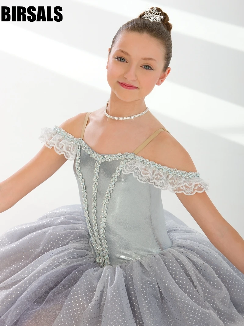 Платье-пачка для девочек серый цвет Спящая красавица лирическое танцев Детский