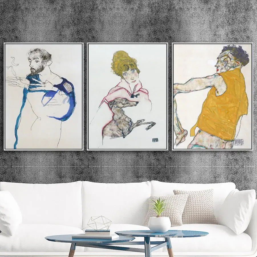 Home Decoration Print Canvas Wall Art Picture for Living Room Poster Paintings Oil Unframed Drawings Austrian Egon Schiele | Дом и сад