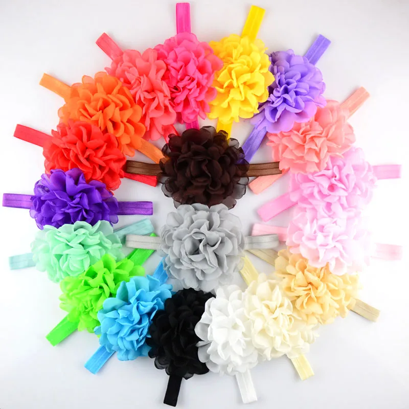 8 шт./лот 19 видов цветов детские повязки на голову большой ободок розовый головной