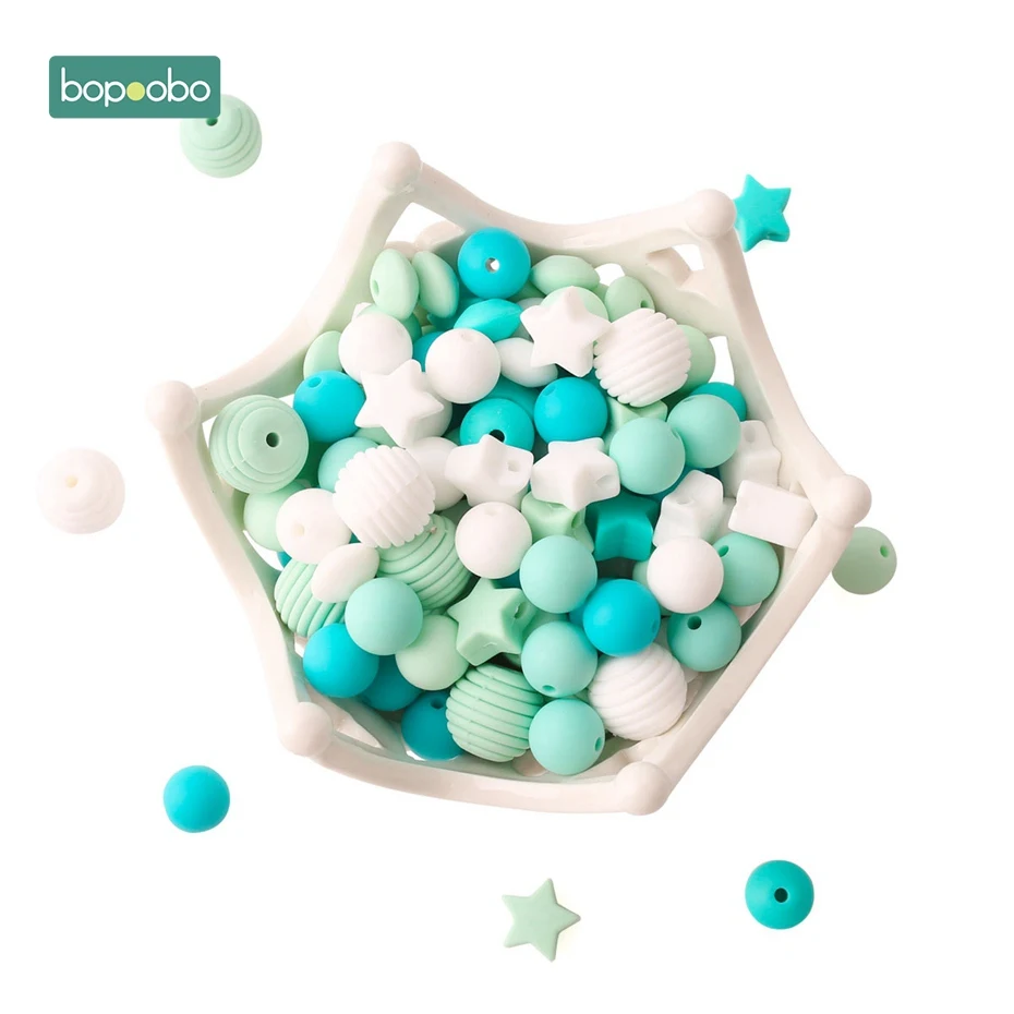 Bopoobo 100PC Детские Силиконовые Бусины силикон для жевания бусины укрепления зубов