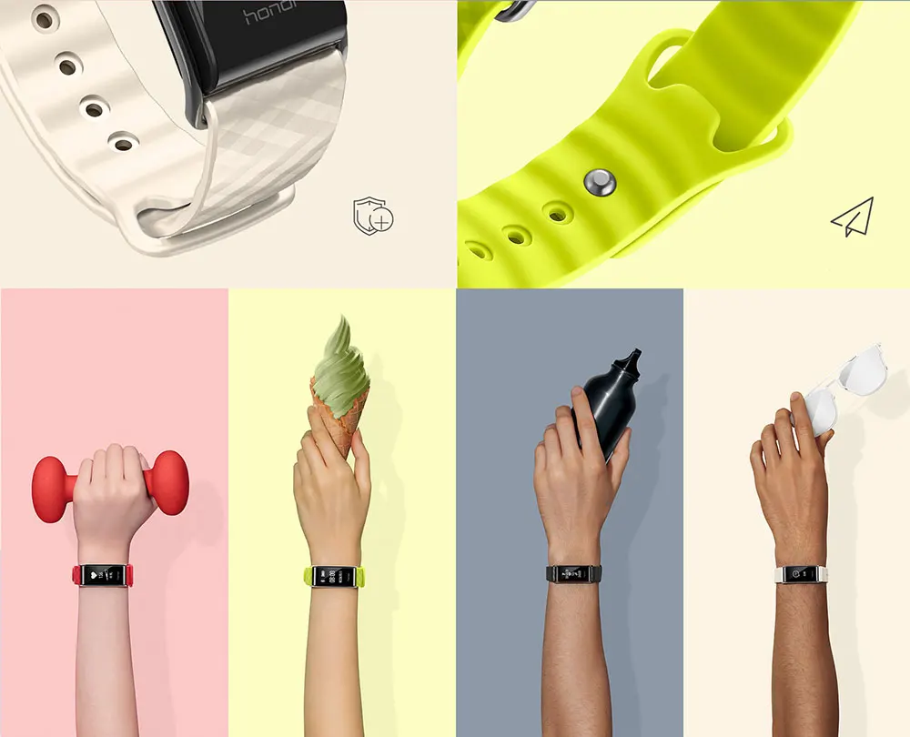 Honor Color Band A2 Smart Wristband Fitness Bracelet IP67 OLED Message Heart Rate Clock Waterproof Activity Tracker on -> Умный браслет Honor Color Band A2 для фитнеса с OLED-дисплеем IP67, сообщениями, измерением пульса, часами и водонепроницаемым акт