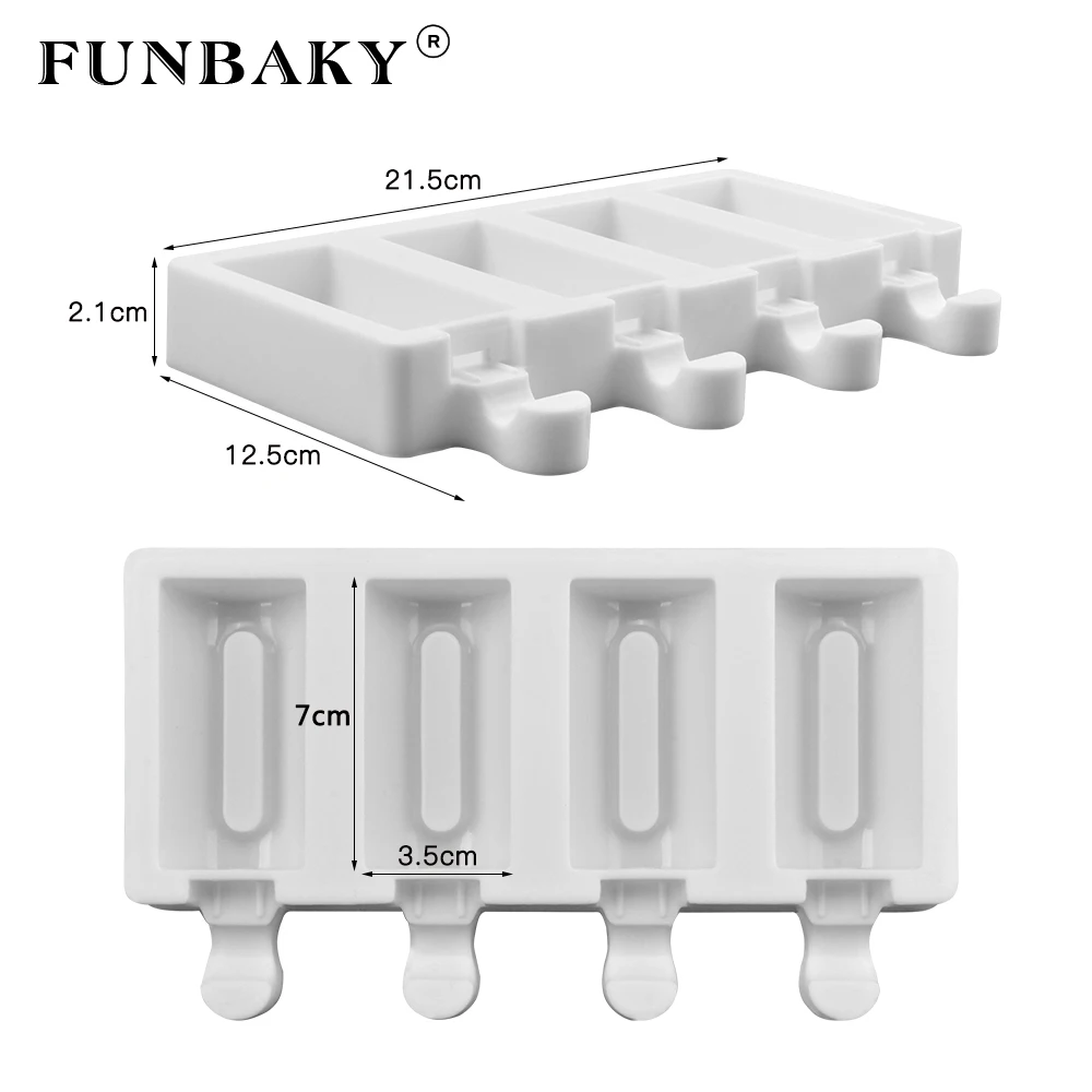 FUNBAKY 4 полостная силиконовая форма для мороженого Форма фруктового льда с