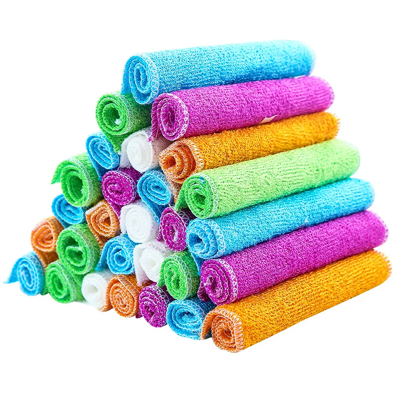 4 Bamboo fiber dish towel lint-free oil-free cloth bamboo charcoal dishcloth wash cloths household kitchen | Дом и сад