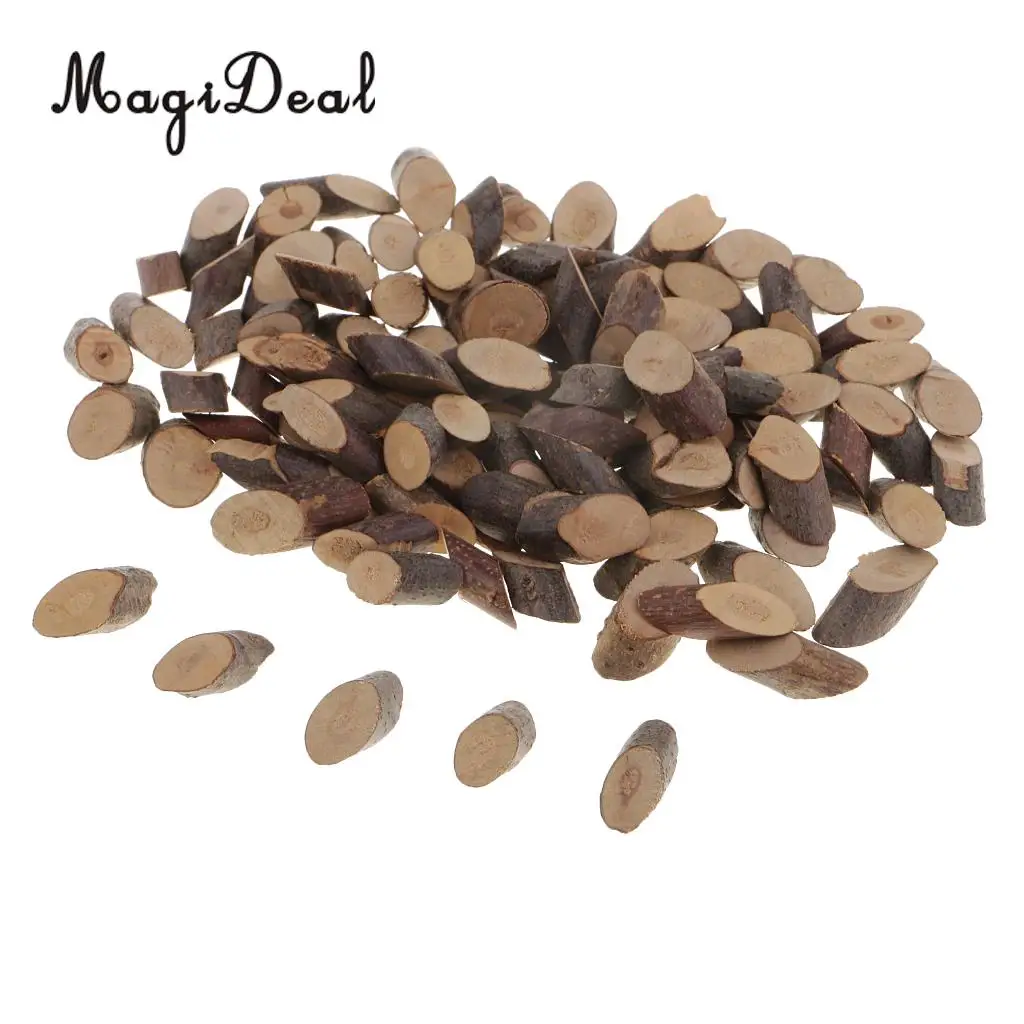 

100pcs 15-20mm Natural Pine Wood Slices Logs for DIY Crafts Wood Pieces Rustic Wedding Decoration Wooden Pile Ornaments