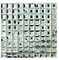 Super White 5 скошенные края супер белый алмаз зеркало мозаика плитка, DIY ванная комната выставочный зал отображения кабинет талии 3D обои - Цвет: Super White