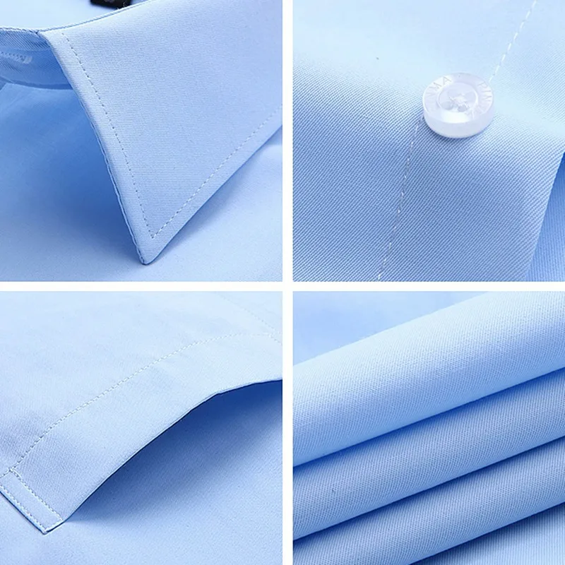 7XL 8XL 9XL мужская деловая блуза большого размера 10XL 11XL 12XL с короткими рукавами и лацканами деловая Повседневная офисная синяя летняя