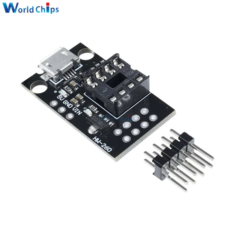 Макетная программная плата для ATtiny13A/ATtiny25/ATtiny45/ATtiny85 Micro USB ATiny | Электронные