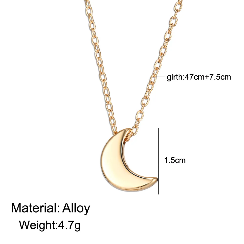 New Brand Temperament Fashion Necklace Moon Crescent Pendant Trendy Short Gifts For Women Gold Color Jewelry Choker | Украшения и