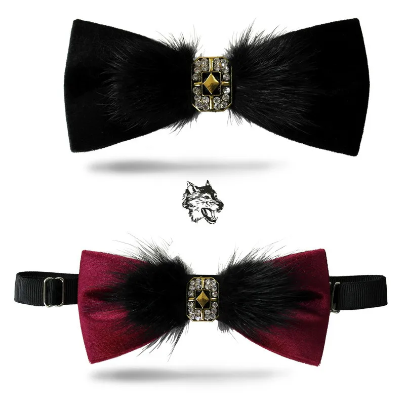 

Fashion Necktie Groom Feather Diamond Bow Ties Wedding Birthday Party Gifts Elegant Butterfly Yarn Gravata Bow Tie