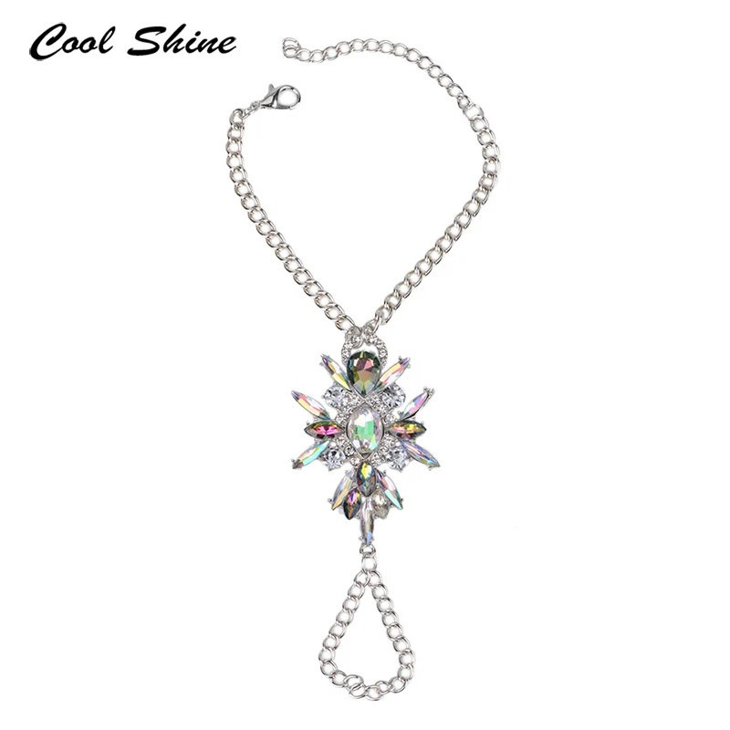Ojshang Модные Новые камни роскошь Мульти Кристалл Браслеты и Ножные Jewelry Чешский Gem