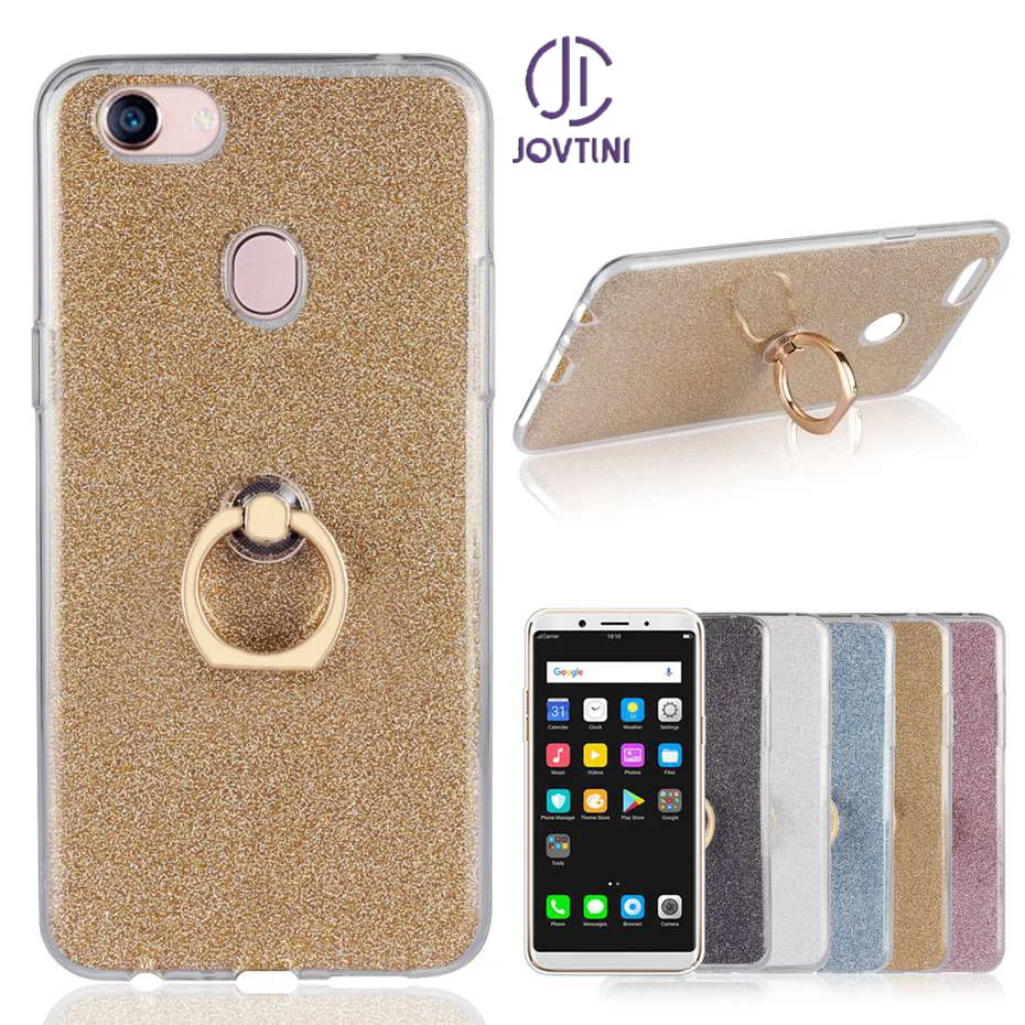 JOVTINI чехол для OPPO A73 мягкой ТПУ с стенд колец на палец блеск крышка блестки shell