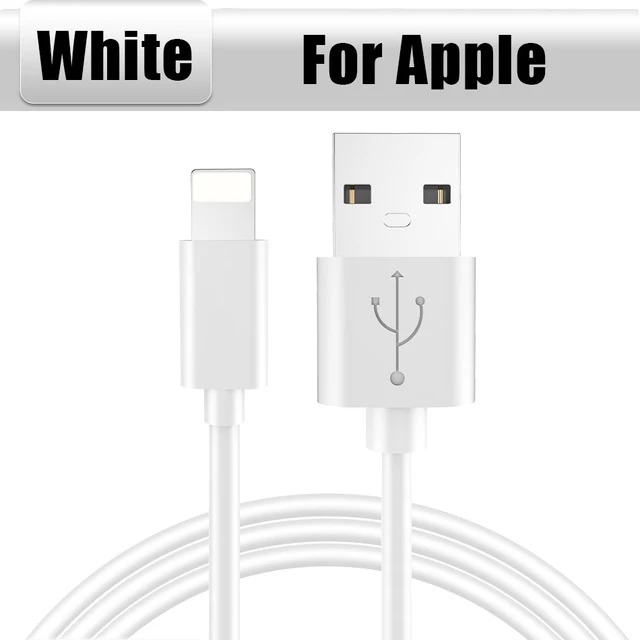 Белый USB кабель ROCK для iphone X, 8, 7 Plus, кабель для синхронизации данных, USB кабель для зарядки iphone 6, 6 S Plus, 5S, 2,4 А, кабель для быстрой зарядки - Цвет: Белый