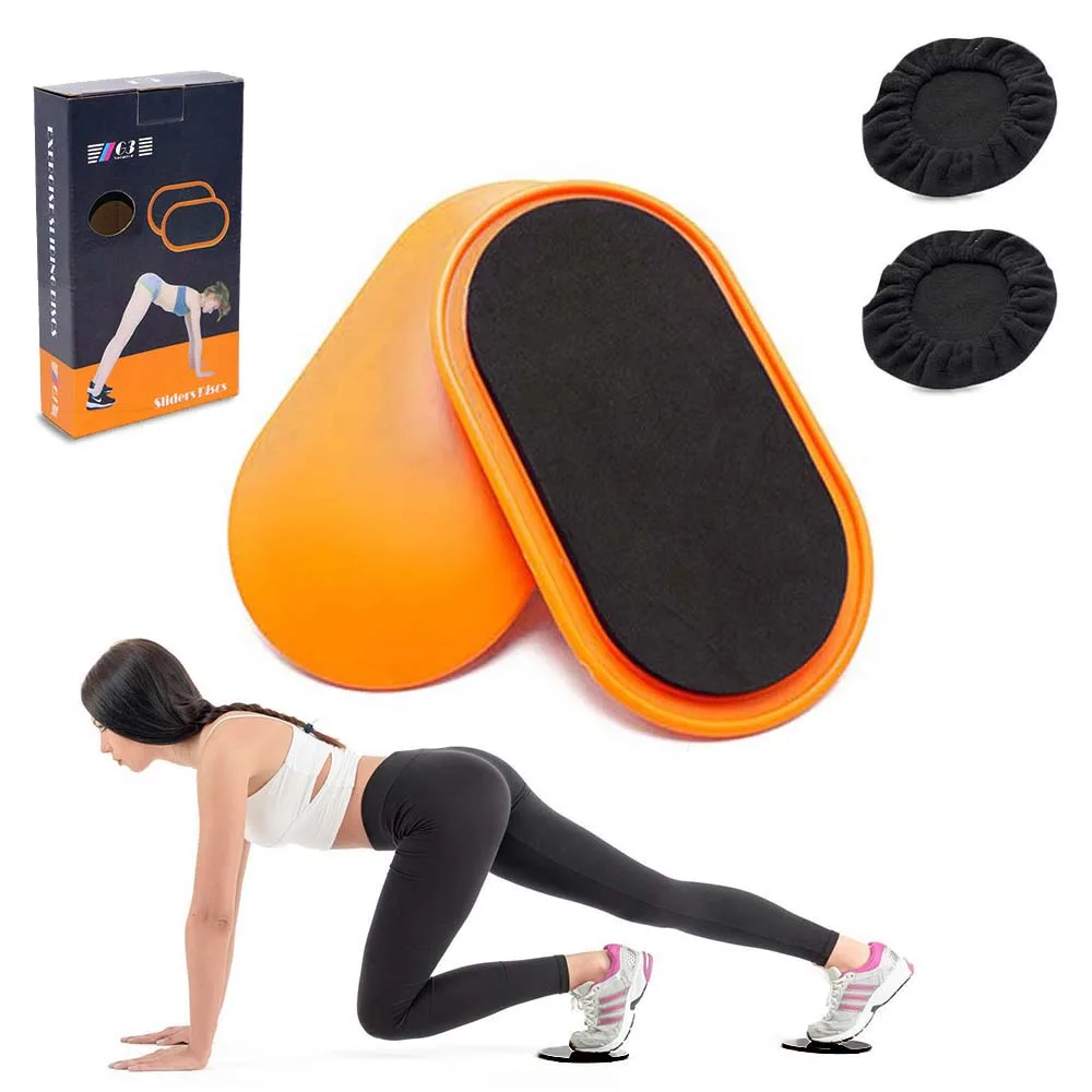 

1 Pair Fitness Gliding Discs Core Slider With 2 Foot Covers Whole-body Workout Coordination Training Home Gym Exercise Equipment