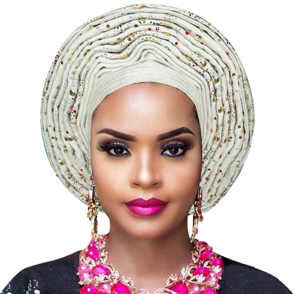 Бесплатная доставка aso oke для ebi Африканский головной убор с бисером|Африканская