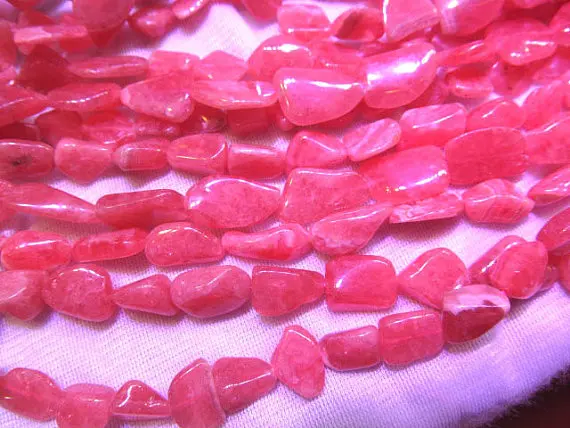 

6-20mm full strand high quality genuine pink rhodochrosite gemstone chips freeform nuggets loose bead