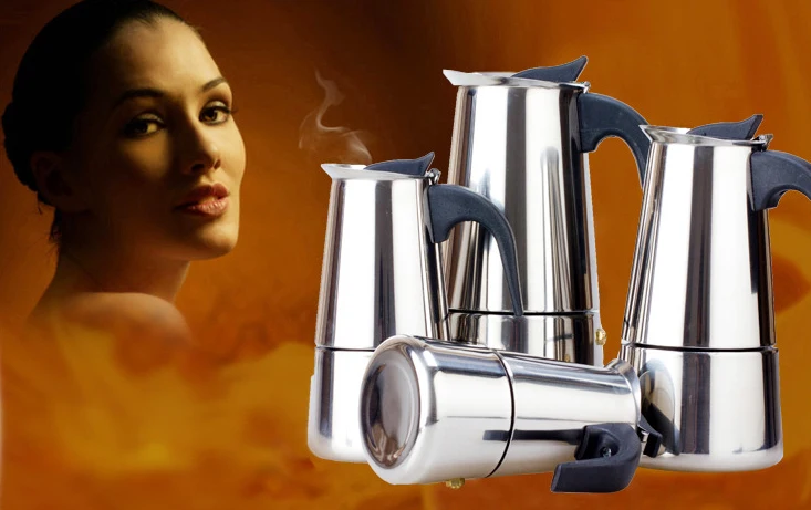 Нержавеющая Moka Эспрессо кофеварка Mocha итальянский топ Moka Cafeteira Cottura Filtro латте плита фильтр кофейник Перколятор