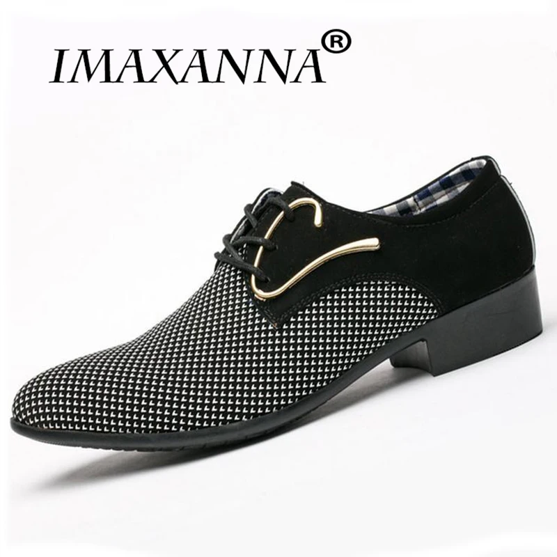 IMAXANNA офисные мужские костюмные туфли итальянские Свадебные повседневные дерби