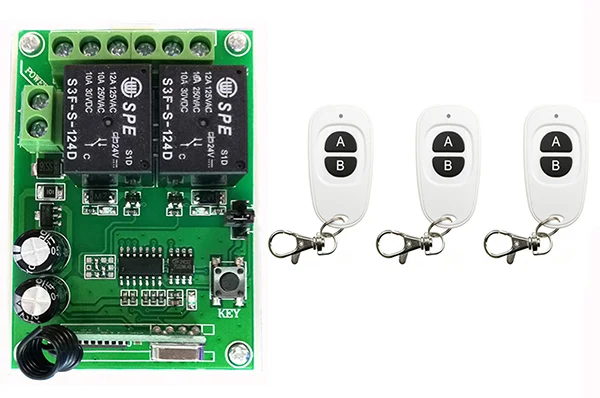 Релейный беспроводной переключатель радиорелейный приемник с белыми клавишами