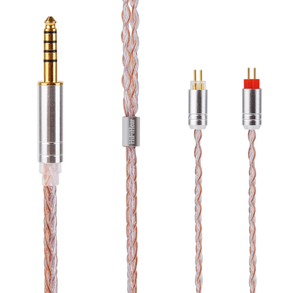 HiFiHear 8 Core Silver Plated Cable 2.5/3.5/4.4mm Balanced With MMCX/2pin Connector For LZ A6 HQ12 AS10 ZS10 ZS6 ZSR | Электроника