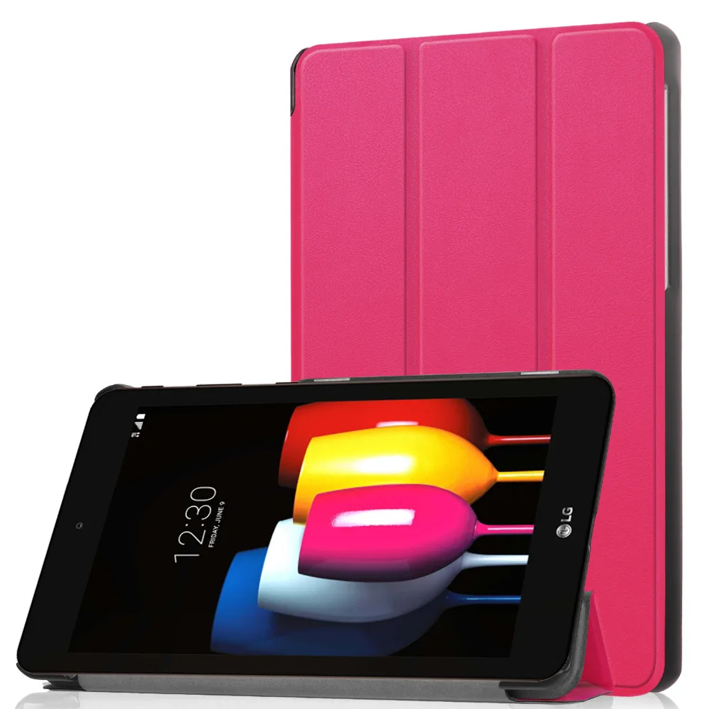 Ультратонкий Магнитный чехол подставка из искусственной кожи с принтом для LG G Pad