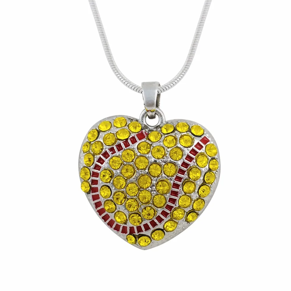 Fishhook I Love Heart бейсбольный Софтбол кулон ожерелье маленькая Лига Женский веер