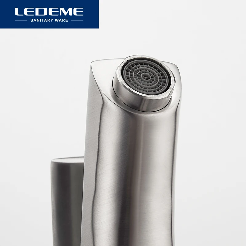 Смеситель для раковины LEDEME L71001 кран из нержавеющей стали в современном стиле