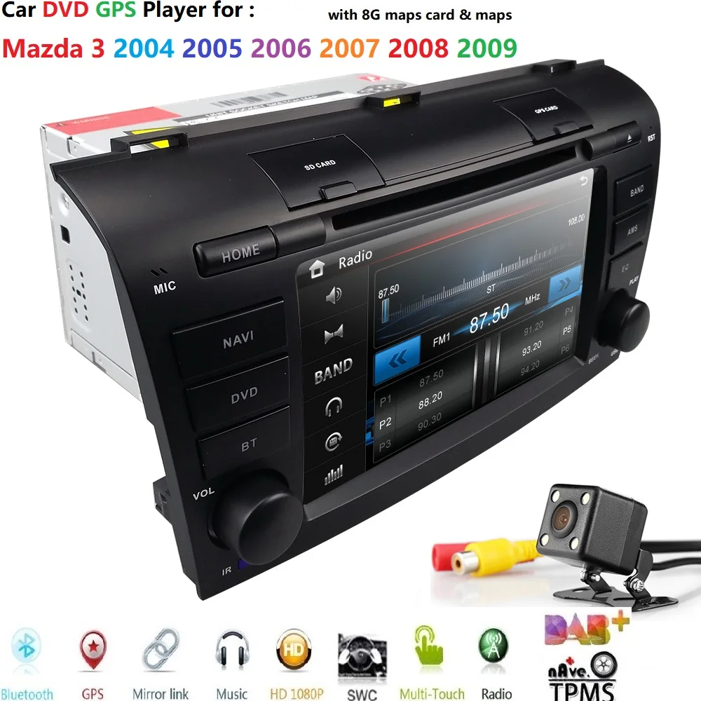 Hizpo Автомобильный мультимедийный dvd Радио для Mazda 3 Mazda3 2004-2009 магнитофон