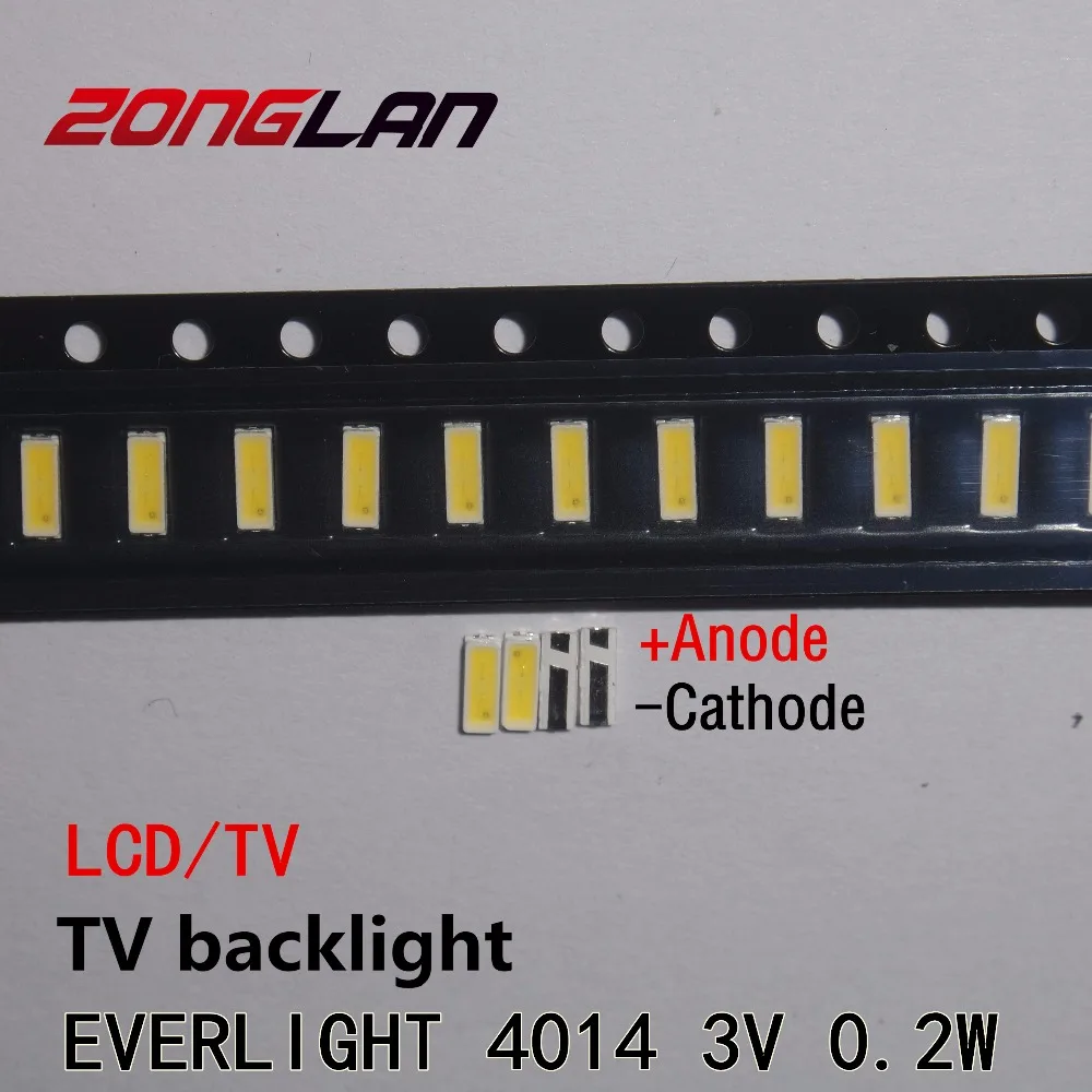 100PCS Original EVERLIGHT LED 4014 Light Beads Cool white High Power 0.2W 3V 21LM For LCD TV Backlight Application | Освещение