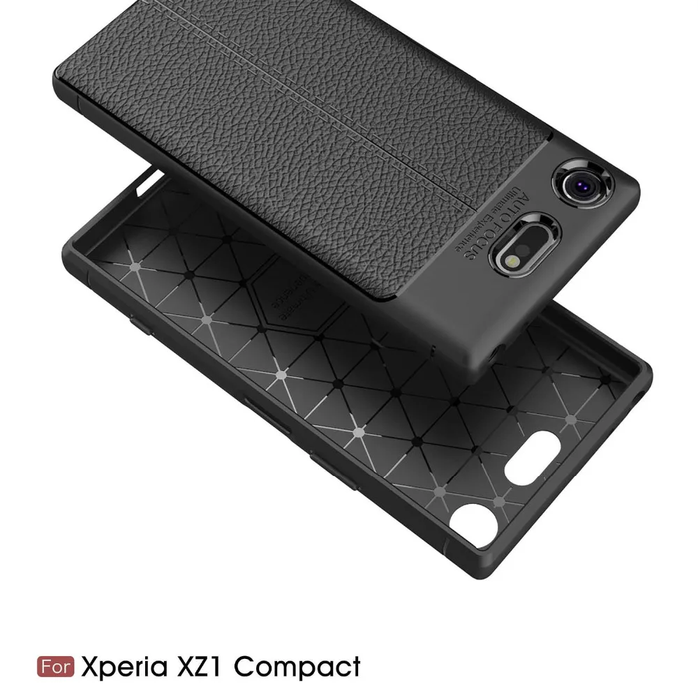 10pcs/lot Free Shipping New Lichee TPU Soft Cover Case For Sony Xperia XZ1 Compact / mini | Мобильные телефоны и