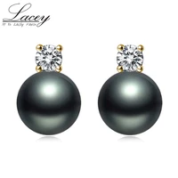 real tahitain black pearl earrings for womenseawater pearl 18k gold stud earrings wedding bride earrings jewelry
