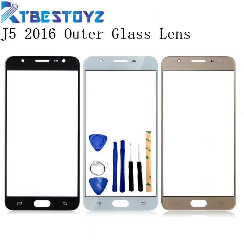 RTBESTOYZ для Samsung J5 2016 передняя внешняя стеклянная линза Galaxy J510F J510M замена сенсорной