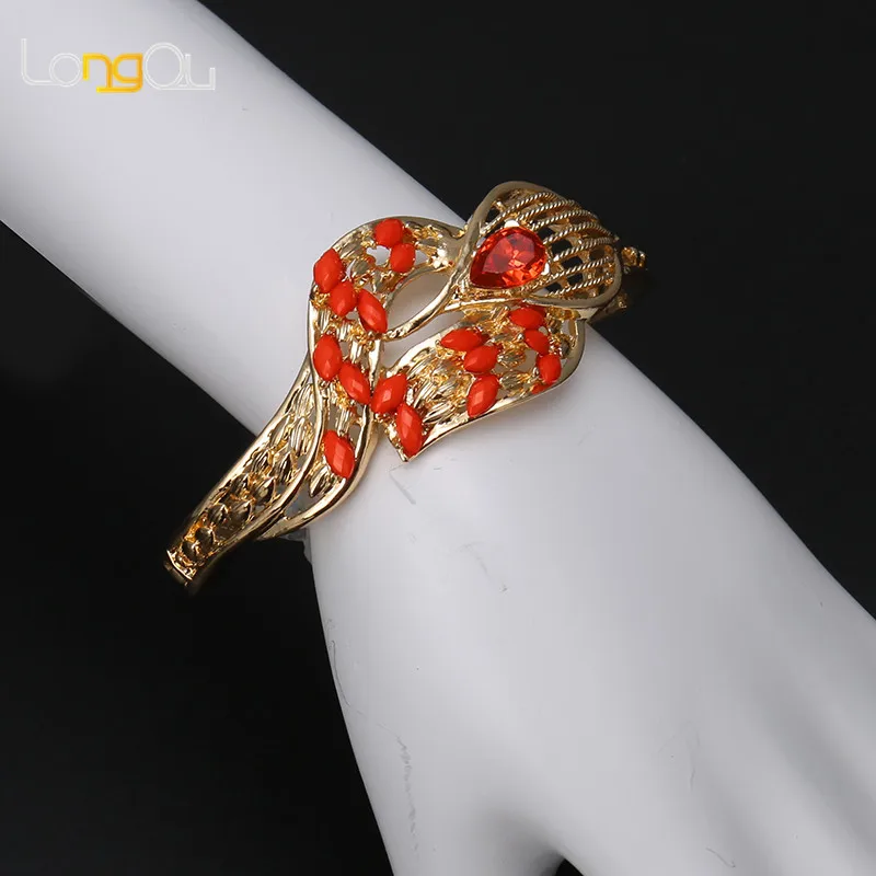 Hot Sales Nigerian Wedding African Beads Jewelry Sets Dubai Gold-color Costume Romantic Long Design | Украшения и аксессуары