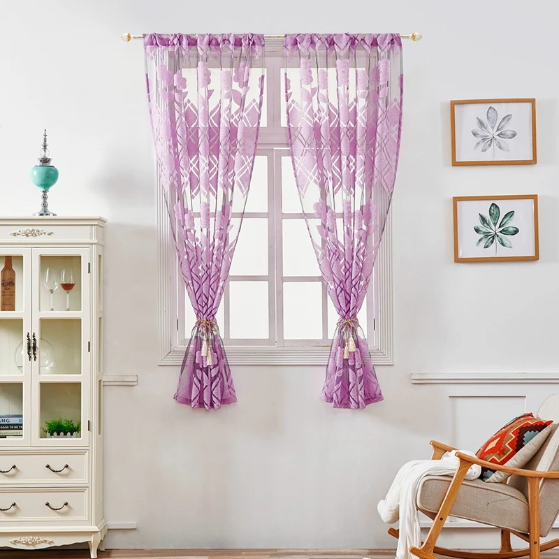Simple Sunflower Short Curtain Window Tulle Treatment Voile Drape Living Room Home Textile Decoration | Дом и сад