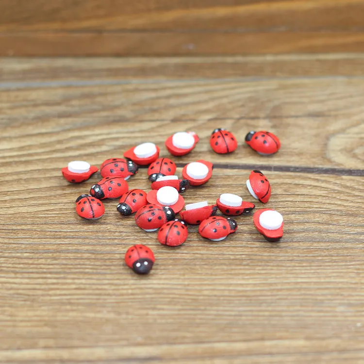 Ladybug 100 шт./компл. мини рюкзак с изображением пчелы, деревянная Божья коровка наклейка-спонж коробка Стикеры s этикетки в блокноте 3D холодильник Стикеры s детские игрушки - Цвет: Ladybug