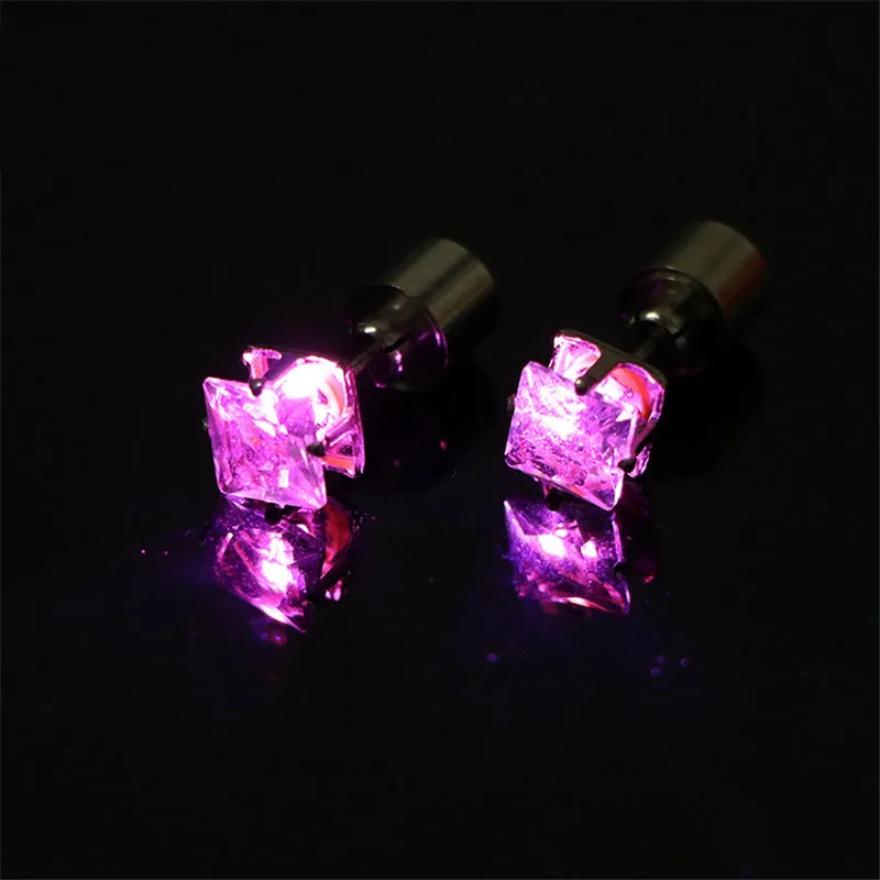 Pair Charm LED Light Up Crown Glowing Crystal Ear Stud Earring For women Party Wedding Glow Props Christmas|Сверкающие товары для