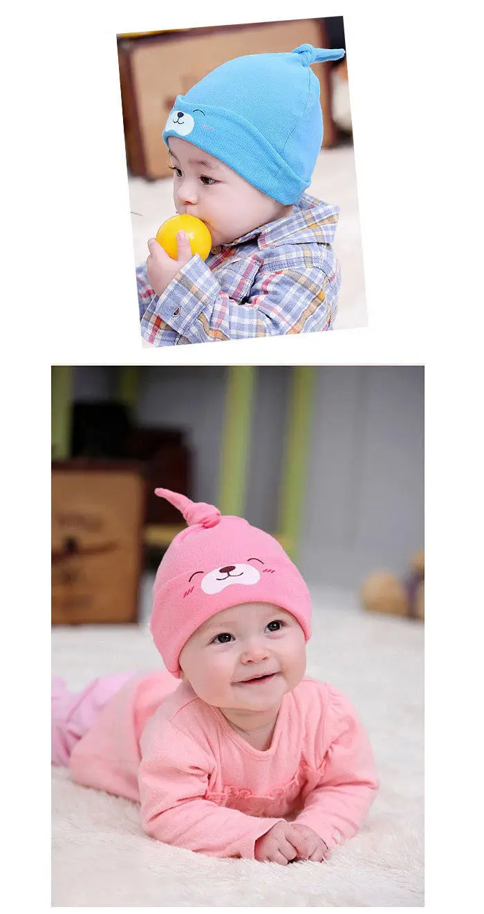 2017 Newborn Baby Infant Toddler Cute Bear Animal Hat Cotton Knotted Beanie Prop Cap | Детская одежда и обувь