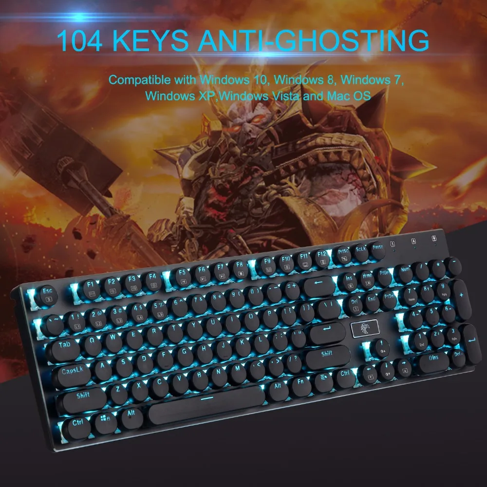 Механическая игровая клавиатура RGB в стиле ретро программируемая подсветка