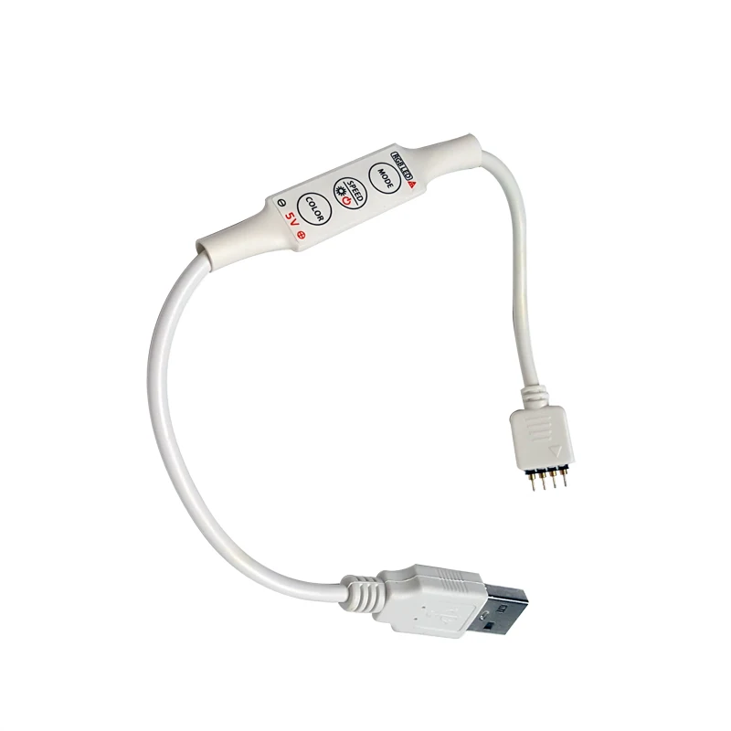 DC 5V Длинный USB LED RGB контроллер мини 3Key 3 клавишный 4Pin пульт дистанционного