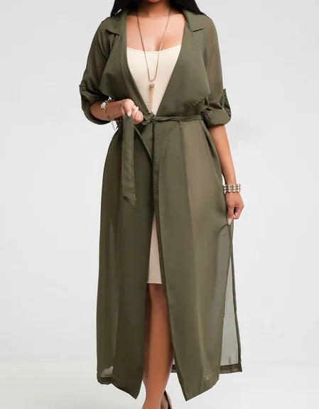 Тренчкот женский демисезонный с V образным вырезом модная облегающая