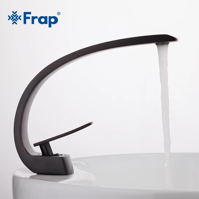 Смеситель для мойки FRAP Y10004 холодной и горячей воды из черной латуни с одной