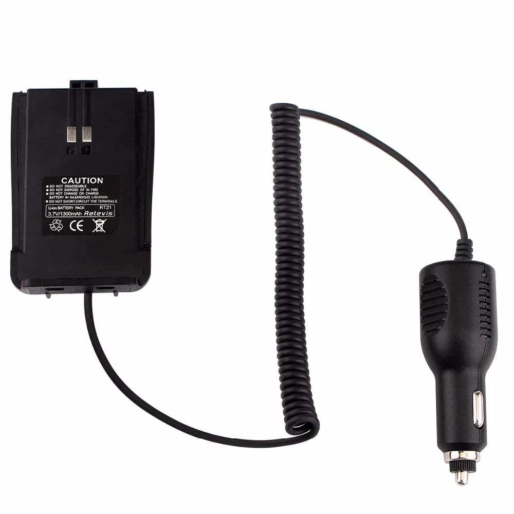 100% New Black Car/Vehicle Charger Battery Eliminator 12V-24V For Retevis RT21 Two Way Radio Accessories J9118J
